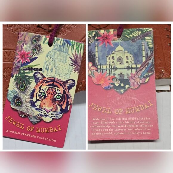 7 Chakra Stone Handmade Cognac Brown Leather Journal Diary College Book Sketch - Picture 5 of 8